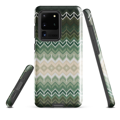 Green Chevron Classic White Pattern Tough Case for Samsung