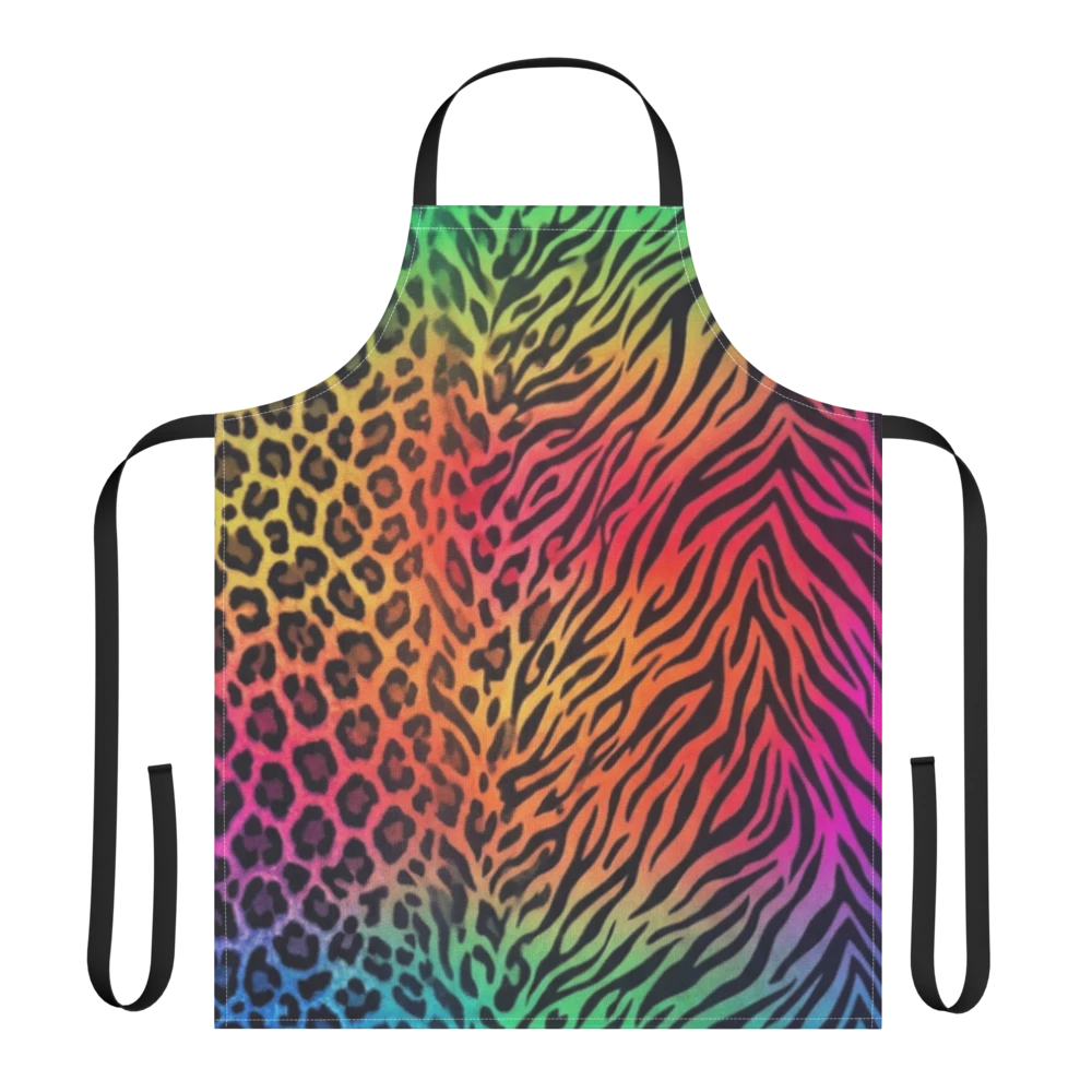 Rainbow Leopard & Zebra Strap Apron