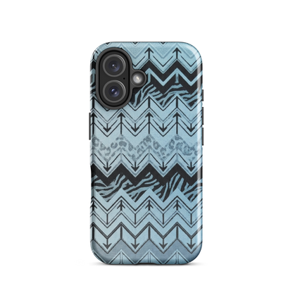 Blue Chevron Zebra & Leopard Print Tough Case for iPhone®
