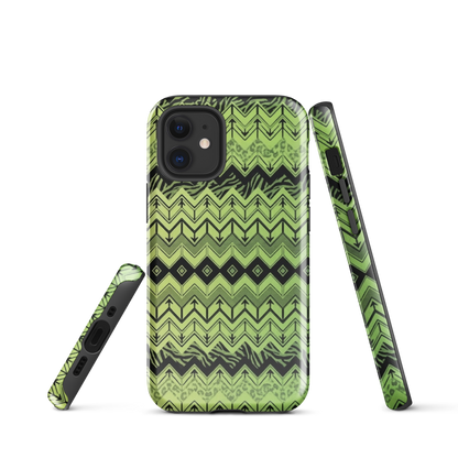Lime Green Chevron Zebra & Leopard Print Tough Case for iPhone®