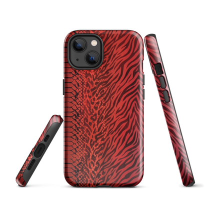 Red Zebra Snake & Leopard Print Tough Case for iPhone®
