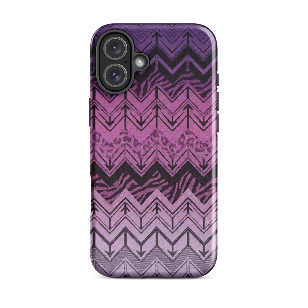 Purple Chevron Zebra & Leopard Print Tough Case for iPhone®