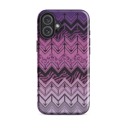 Purple Chevron Zebra & Leopard Print Tough Case for iPhone®