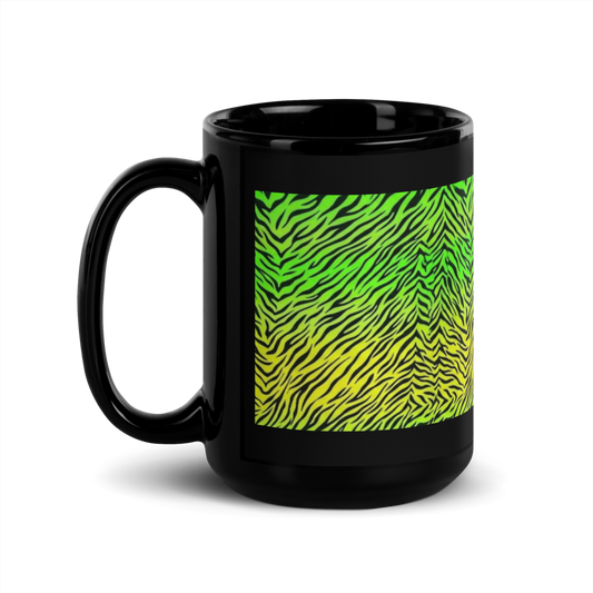 Zebra Print Black Glossy Mug