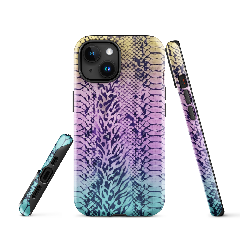 Faded Rainbow Snake Skin Zebra & Leopard Print Tough Case for iPhone®