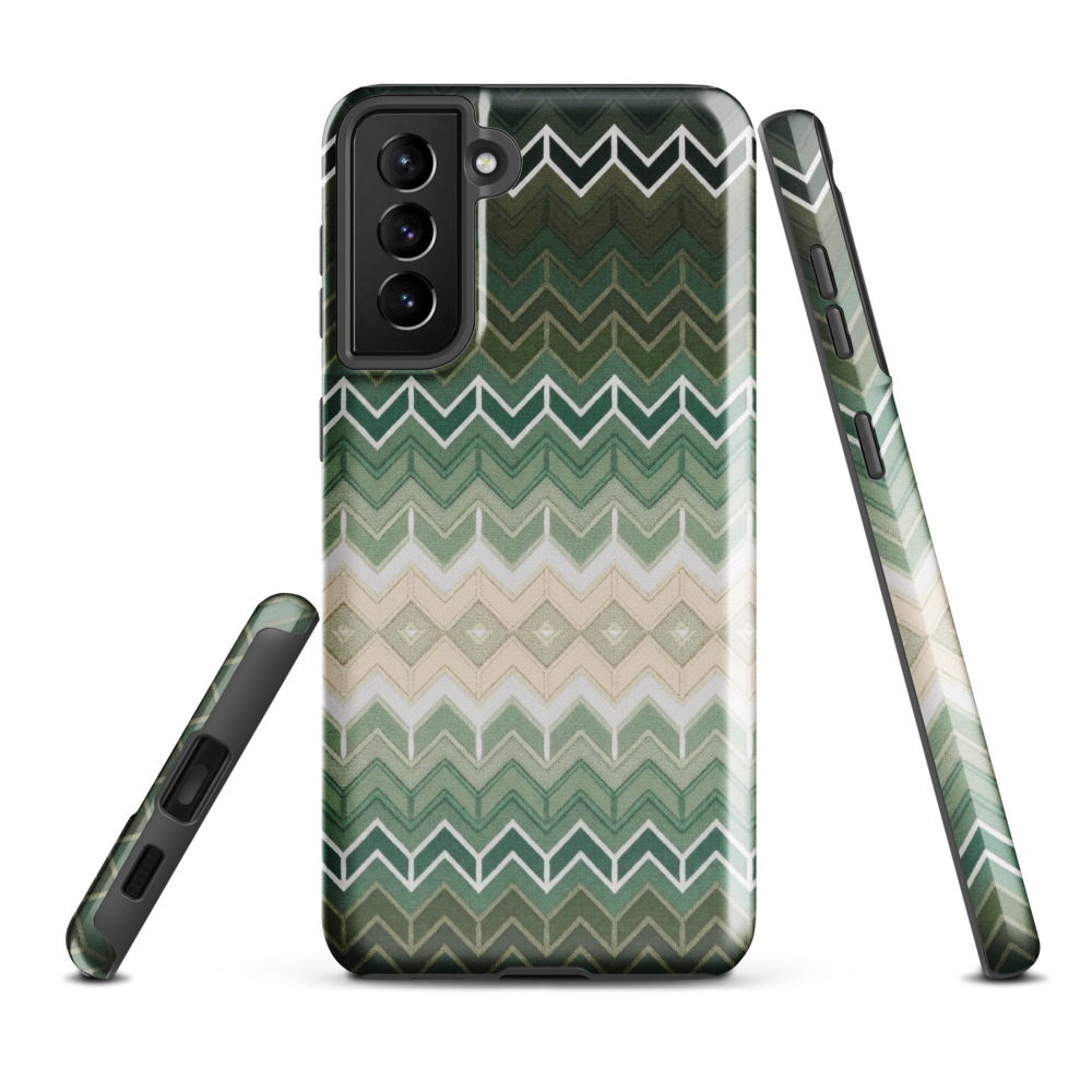 Green Chevron Classic White Pattern Tough Case for Samsung