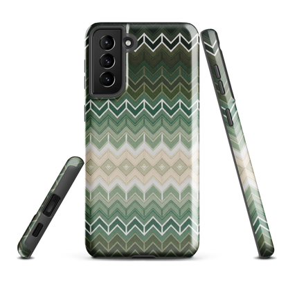Green Chevron Classic White Pattern Tough Case for Samsung