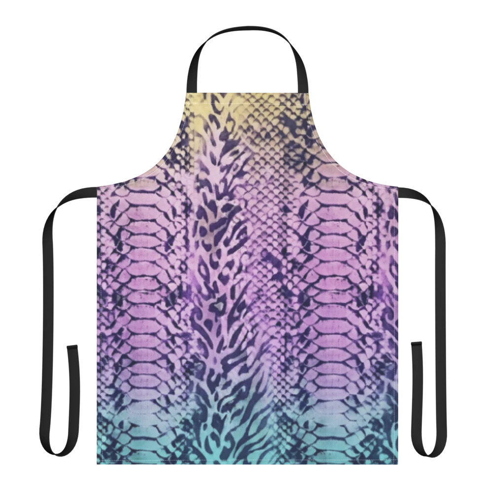 Faded Rainbow Snake Skin & Leopard Print Strap Apron