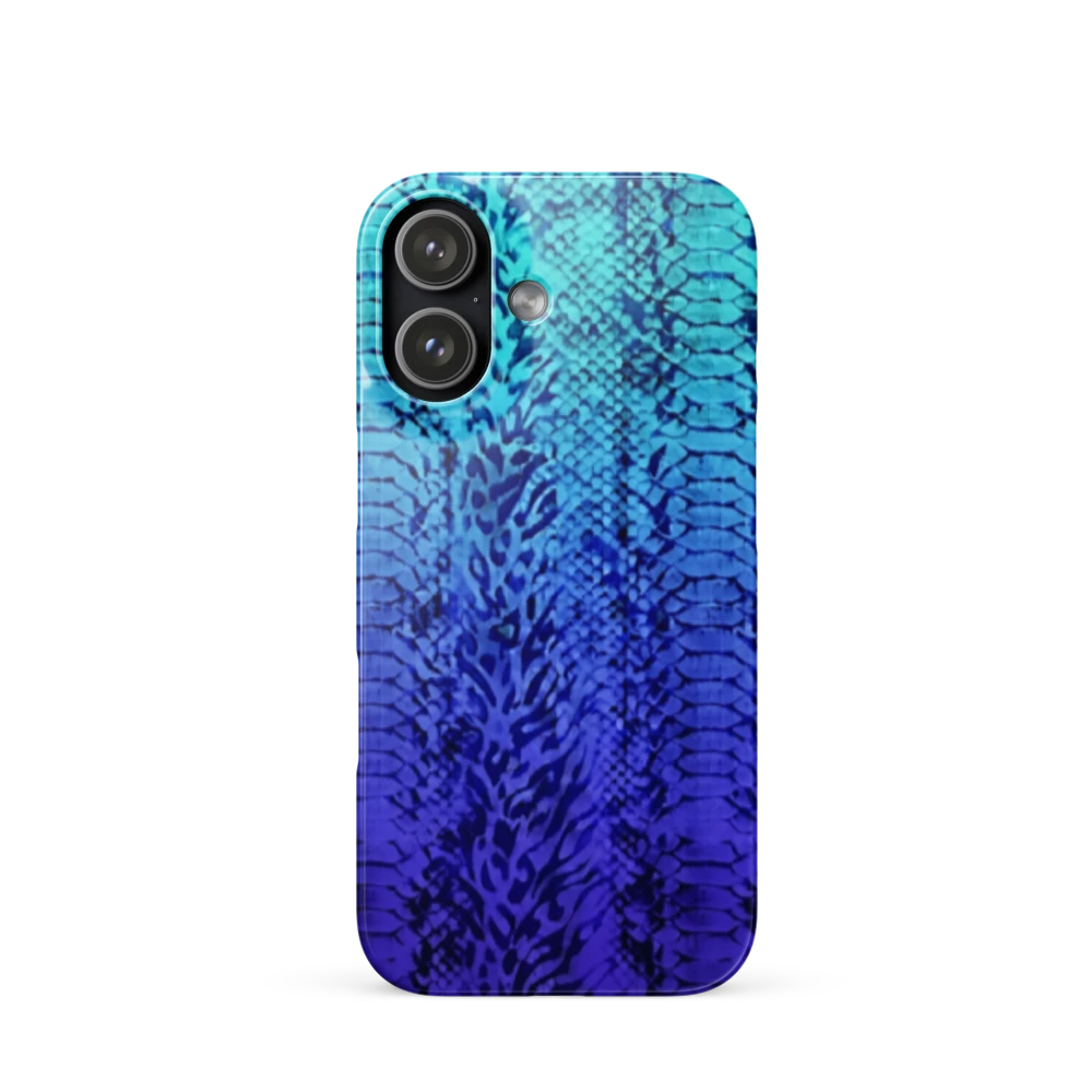 Vibrant Blue Snake Skin & Leopard Print Snap Case for iPhone