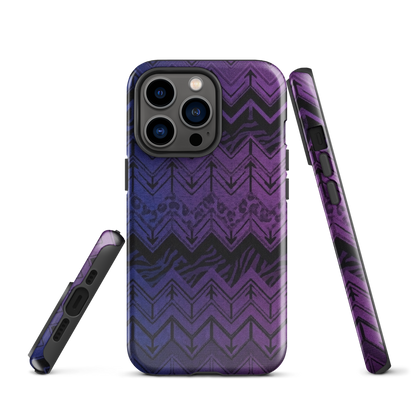 Purple to Blue Chevron Zebra & Leopard Print Tough Case for iPhone®