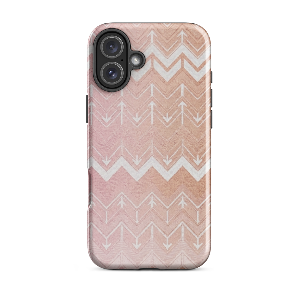 Rose & Brown Chevron Pattern Tough Case for iPhone®