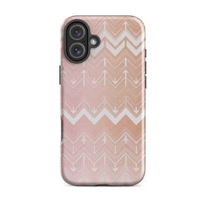 Rose & Brown Chevron Pattern Tough Case for iPhone®