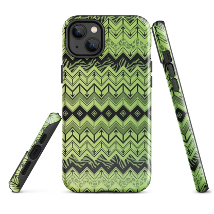 Lime Green Chevron Zebra & Leopard Print Tough Case for iPhone®