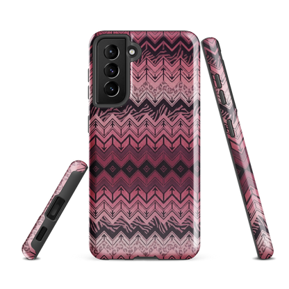 Pink Chevron Pattern Leopard & Zebra Print Tough Case for Samsung