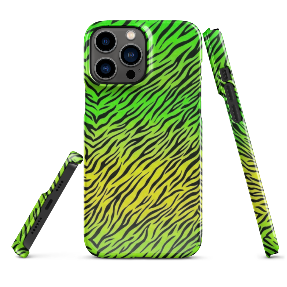 Green & Yellow  Zebra Print Snap Case for iPhone