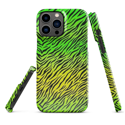 Green & Yellow  Zebra Print Snap Case for iPhone
