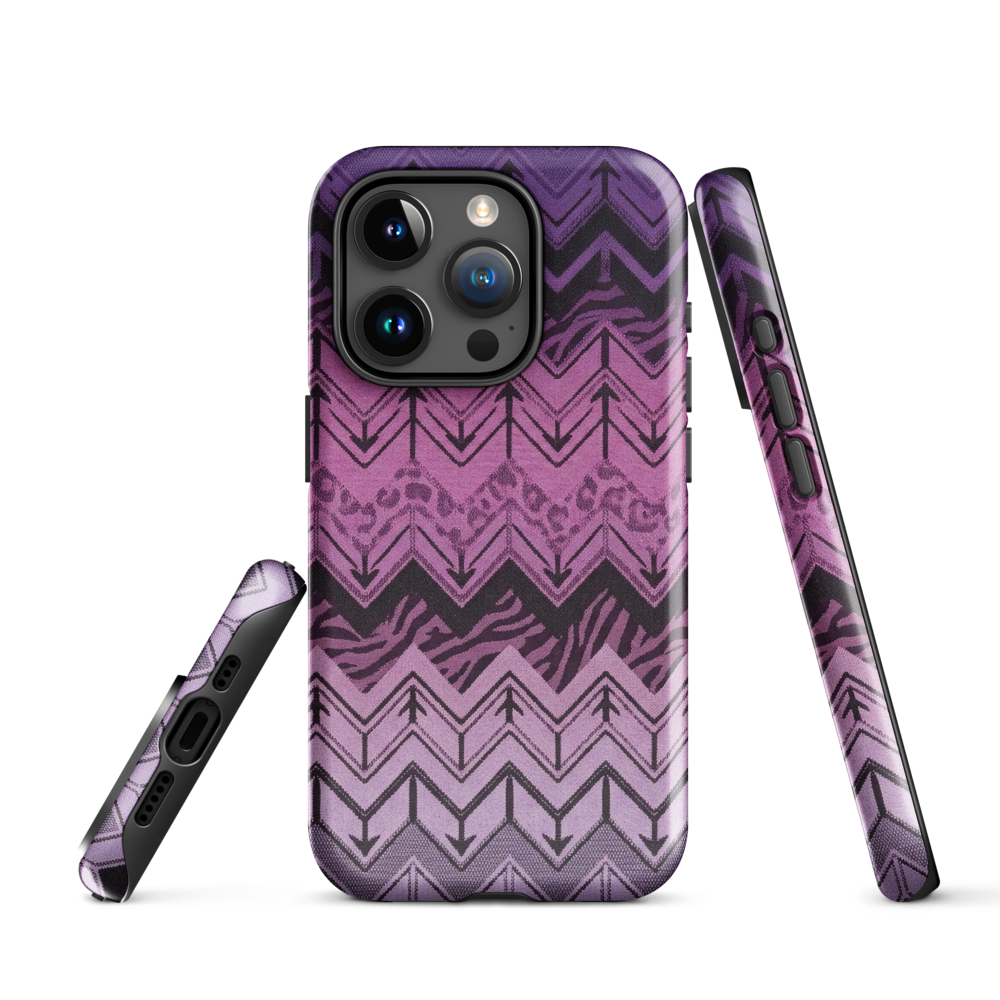 Purple Chevron Zebra & Leopard Print Tough Case for iPhone®