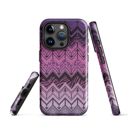 Purple Chevron Zebra & Leopard Print Tough Case for iPhone®