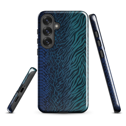 Blue & Teal Snake Skin Zebra & Leopard Print Tough Case for Samsung