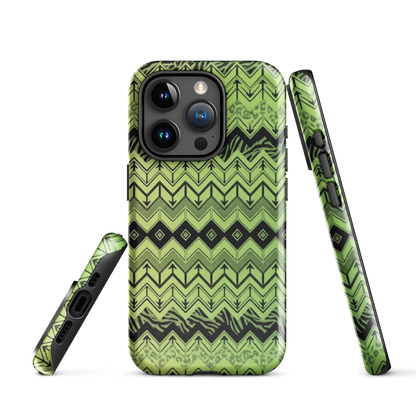 Lime Green Chevron Zebra & Leopard Print Tough Case for iPhone®