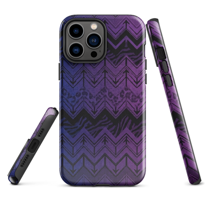 Purple to Blue Chevron Zebra & Leopard Print Tough Case for iPhone®
