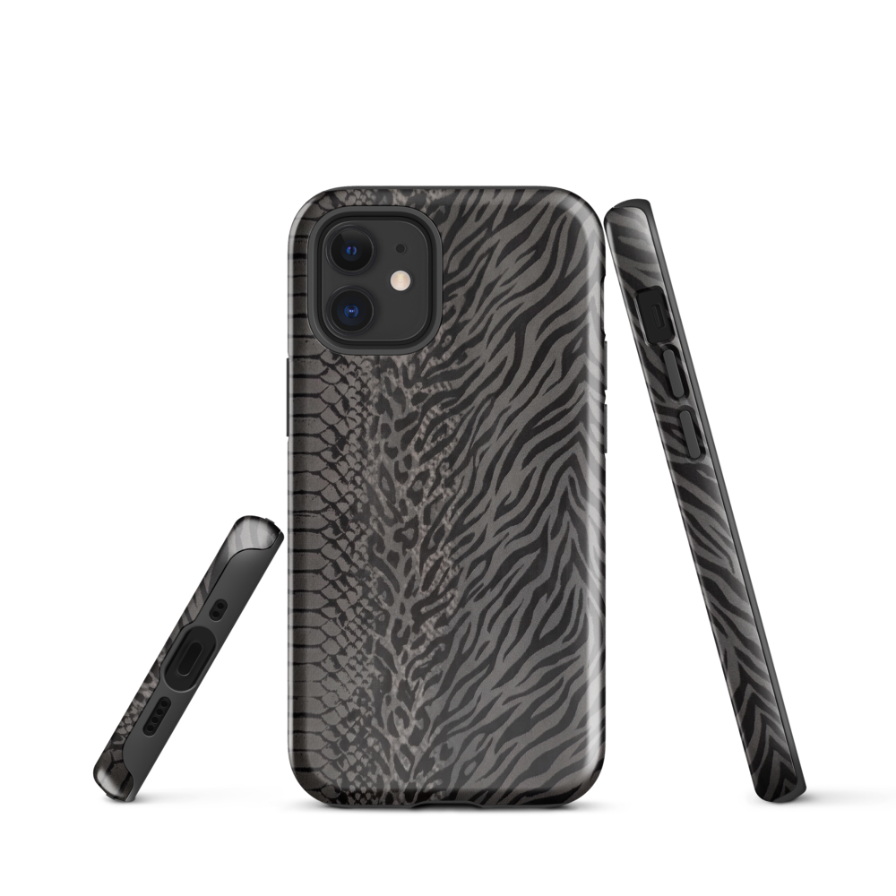Dark Gray Zebra Print y2k inspired Tough Case for iPhone®