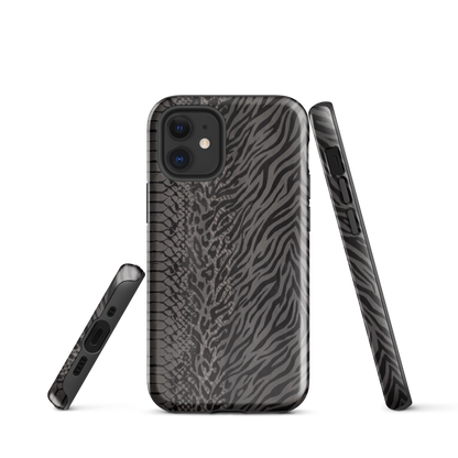 Dark Gray Zebra Print y2k inspired Tough Case for iPhone®
