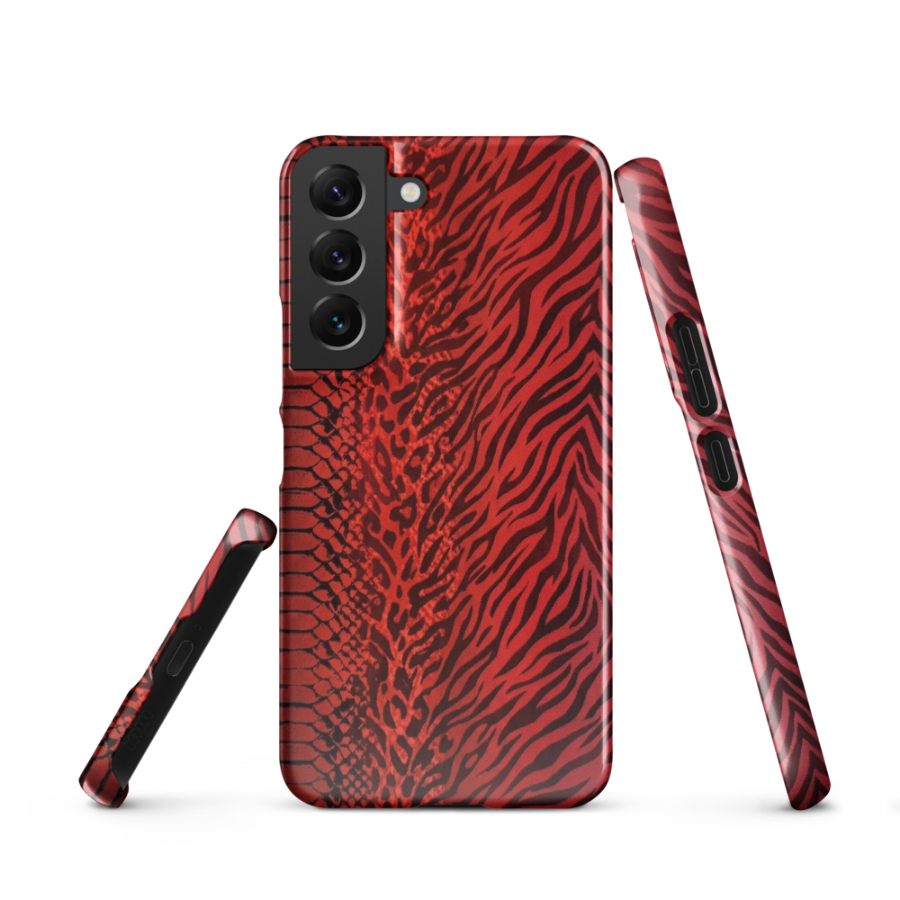 Red Zebra Snake & Leopard Print Snap Case for Samsung