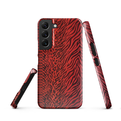 Red Zebra Snake & Leopard Print Snap Case for Samsung