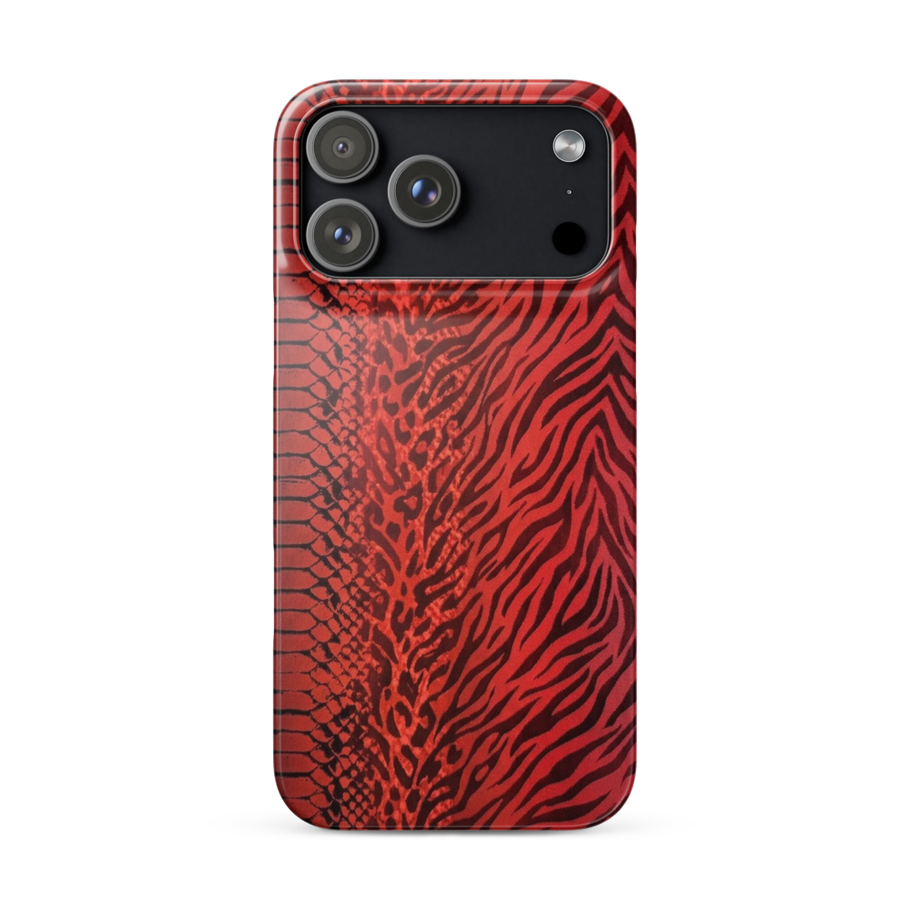 Red Zebra Snake & Leopard Print Snap Case for iPhone