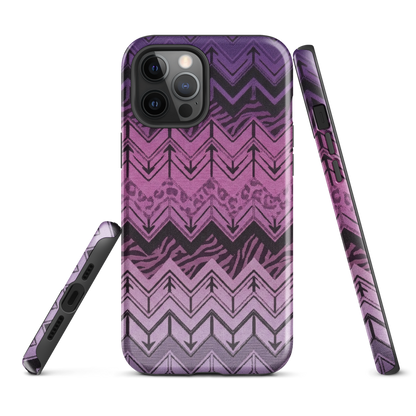 Purple Chevron Zebra & Leopard Print Tough Case for iPhone®