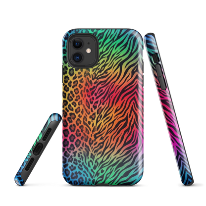 Vibrant Rainbow Zebra & Leopard Print Tough Case for iPhone®