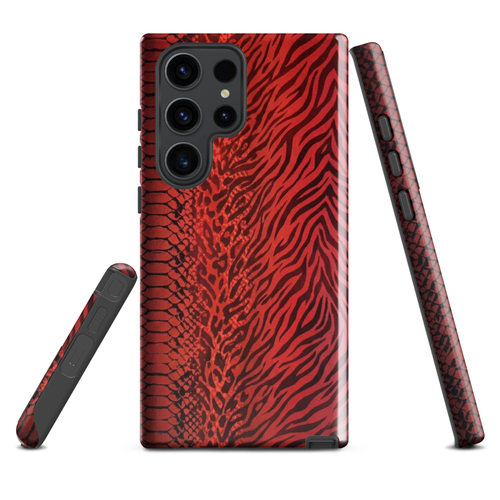 Red Zebra Snake & Leopard Print Tough Case for Samsung