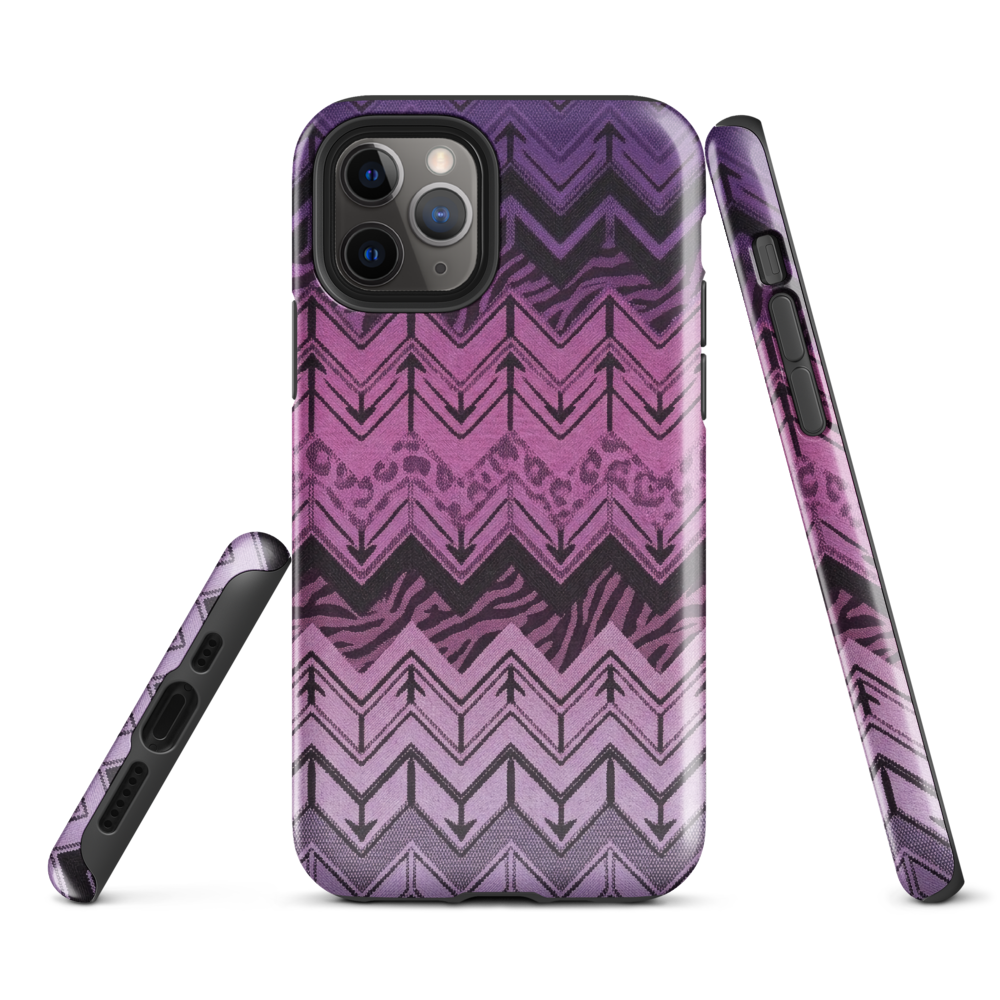 Purple Chevron Zebra & Leopard Print Tough Case for iPhone®