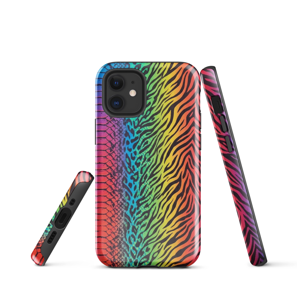 Vibrant Rainbow Snake Skin Leopard & Zebra Print Case for iPhone®