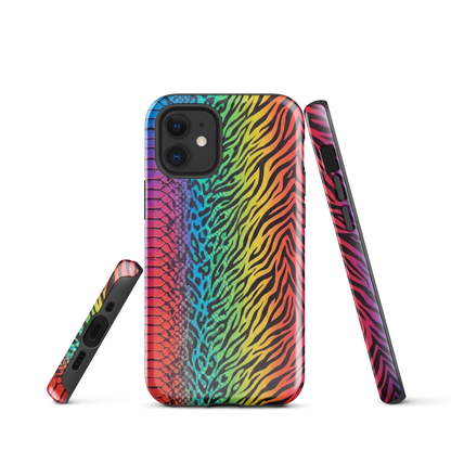 Vibrant Rainbow Snake Skin Leopard & Zebra Print Case for iPhone®