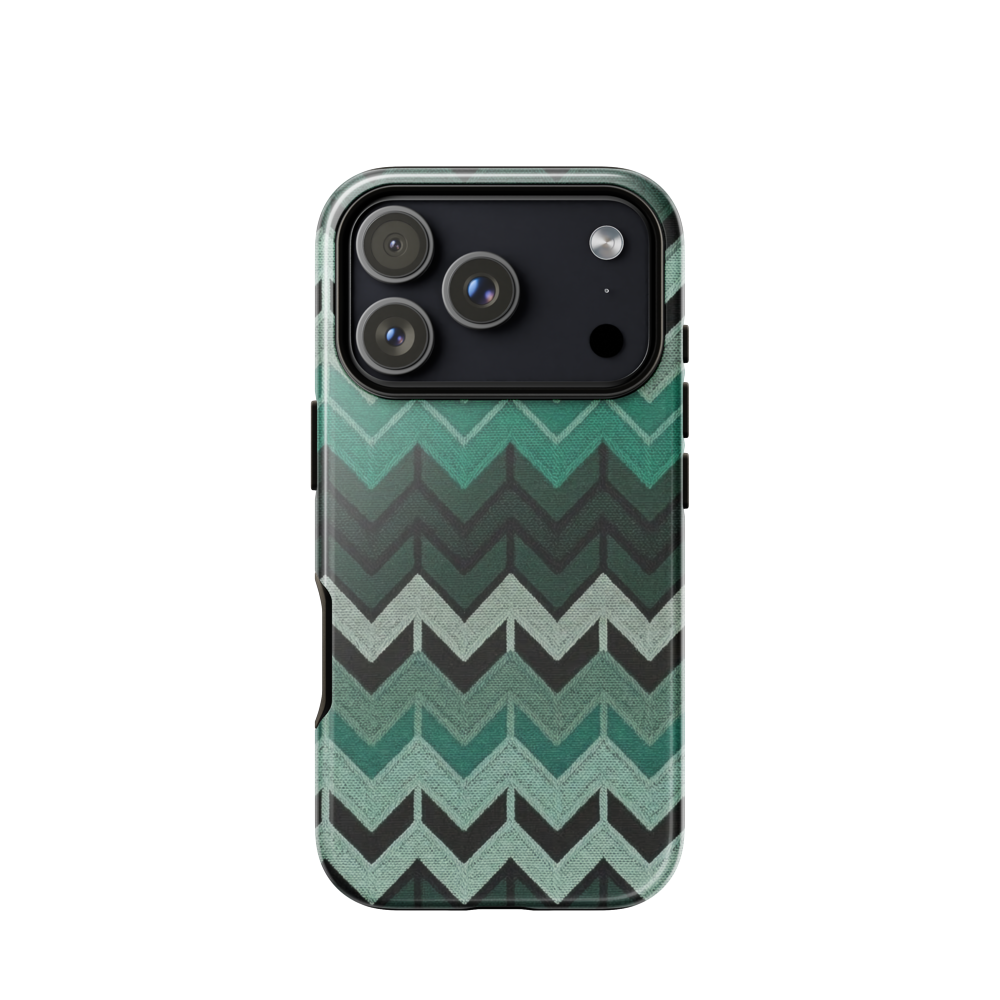 Green Chevron Tough Case for iPhone®