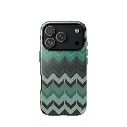 Green Chevron Tough Case for iPhone®