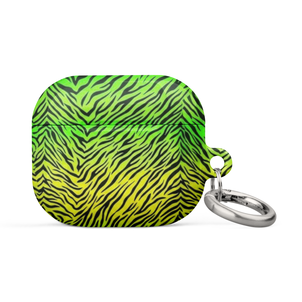 Neon Yellow and Green Zebra Animal Print Case for AirPods®