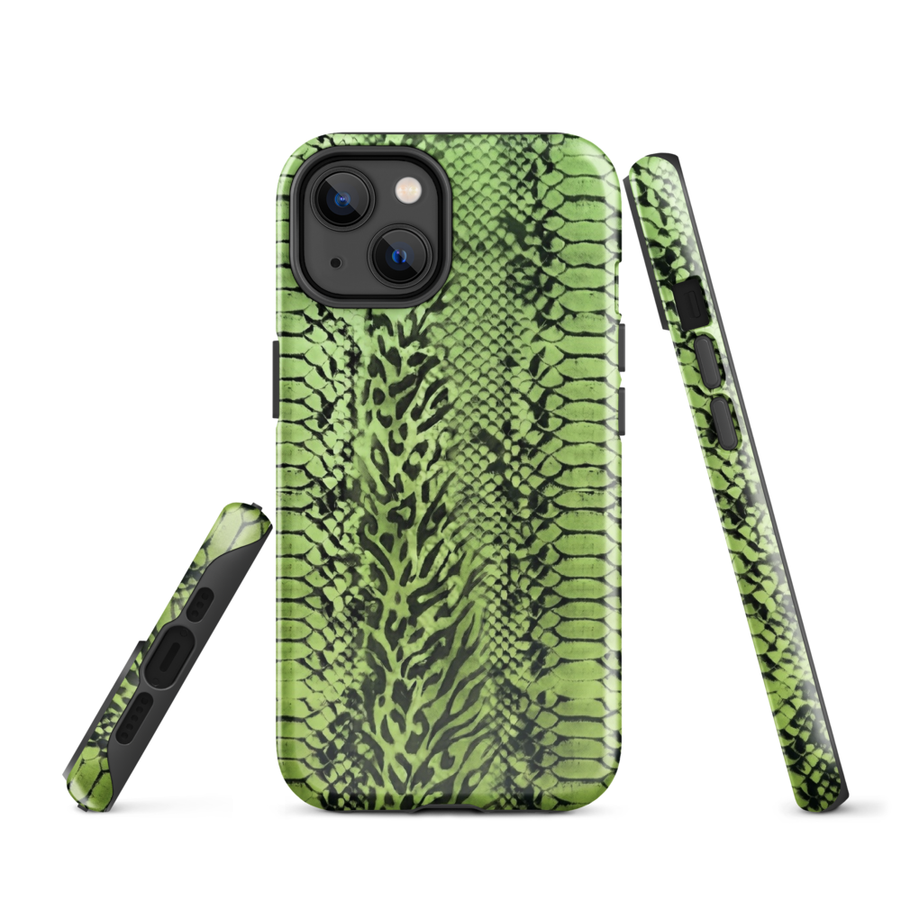 Green Snake Skin & Leopard Print Tough Case for iPhone®