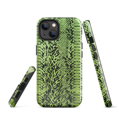 Green Snake Skin & Leopard Print Tough Case for iPhone®