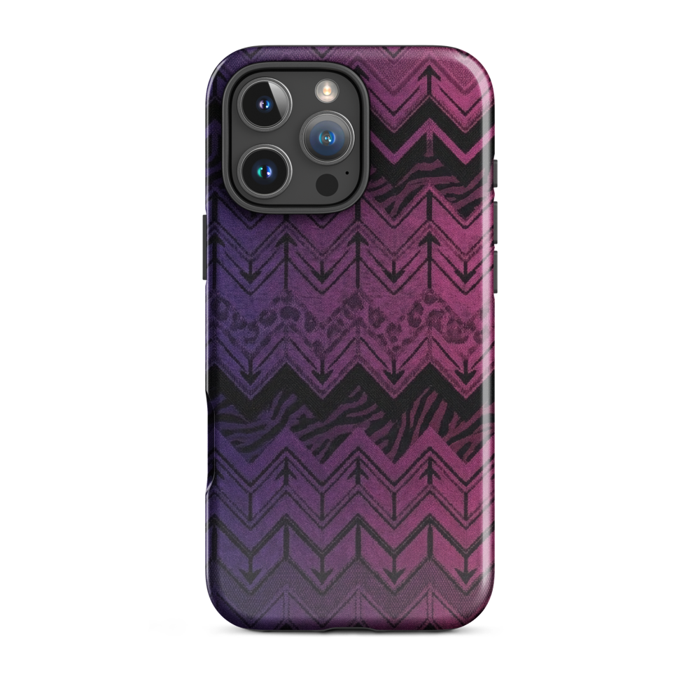 Purple to Pink Chevron Zebra & Leopard Print Tough Case for iPhone®
