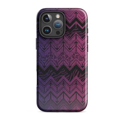 Purple to Pink Chevron Zebra & Leopard Print Tough Case for iPhone®