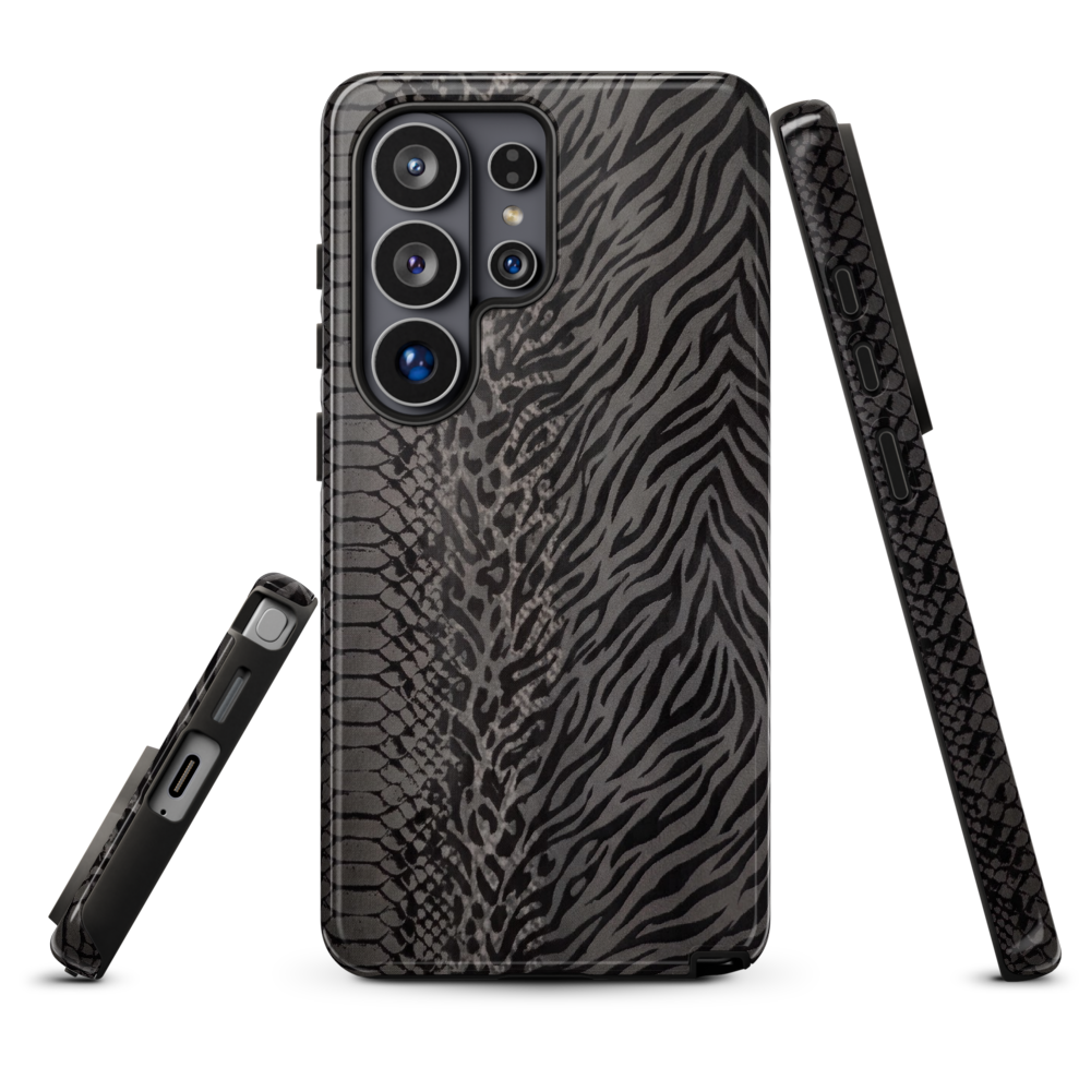 Black and Gray Zebra and Leopard print Tough Case for Samsung