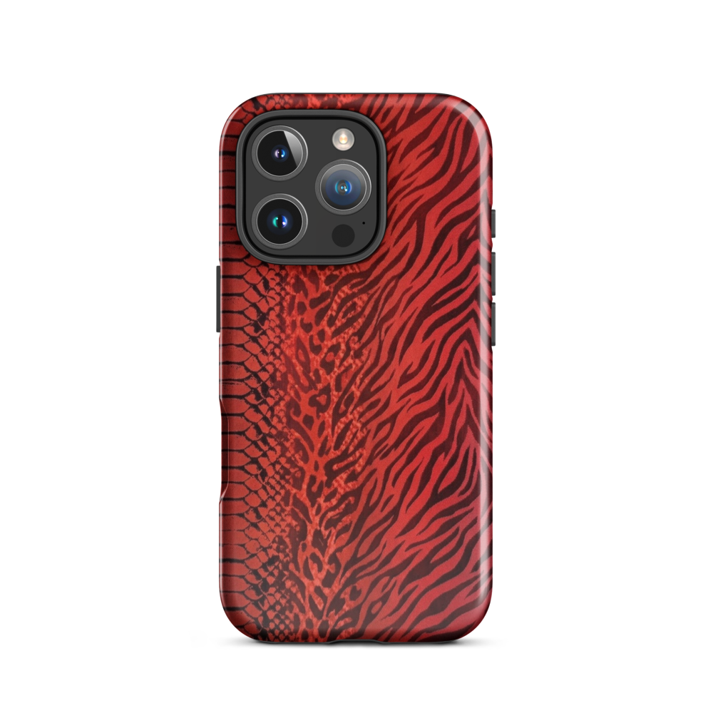 Red Zebra Snake & Leopard Print Tough Case for iPhone®
