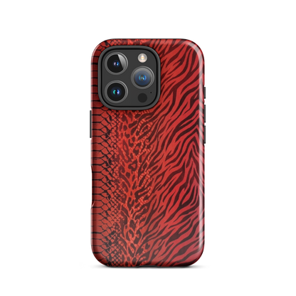 Red Zebra Snake & Leopard Print Tough Case for iPhone®