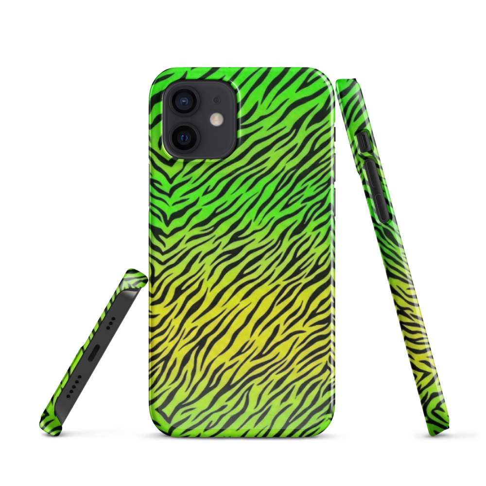 Green & Yellow  Zebra Print Snap Case for iPhone