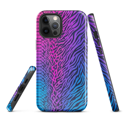 Pink & Blue Snake Skin Leopard & Zebra Print Tough Case for iPhone®