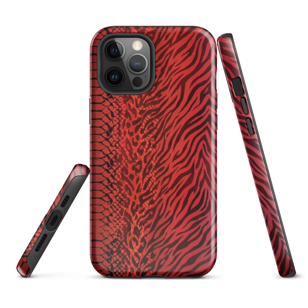 Red Zebra Snake & Leopard Print Tough Case for iPhone®