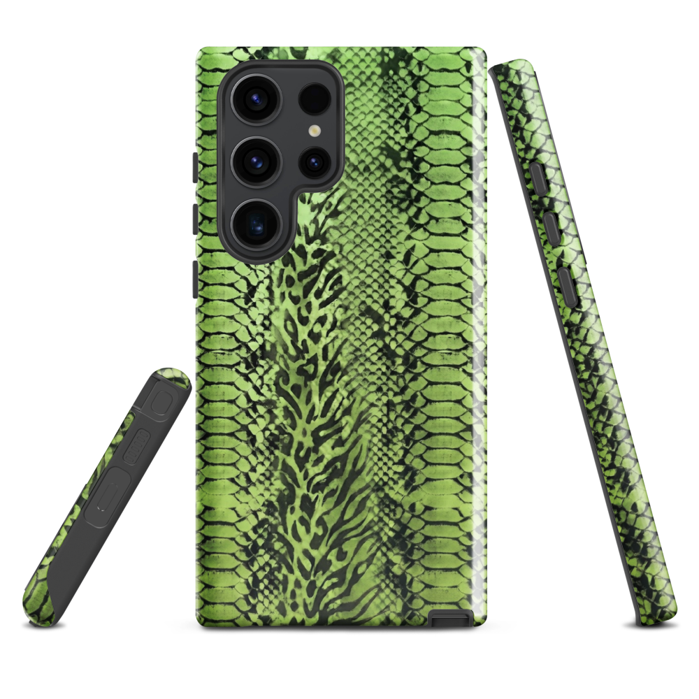 Green Snake Skin & Leopard Print Tough Case for Samsung